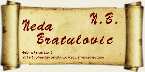 Neda Bratulović vizit kartica